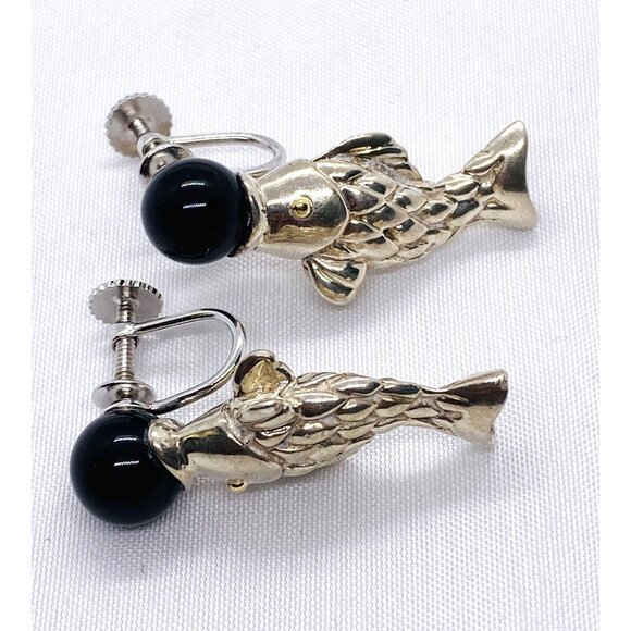 Tiffany & Co Koi Fish Onyx Sterling Silver 925 14K 585 READ Customized